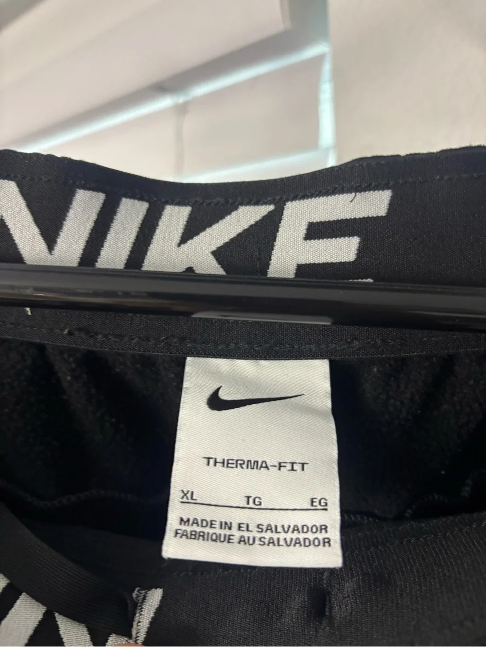 Nike Mens Black Sweat Pants with White Swoosh - XL.